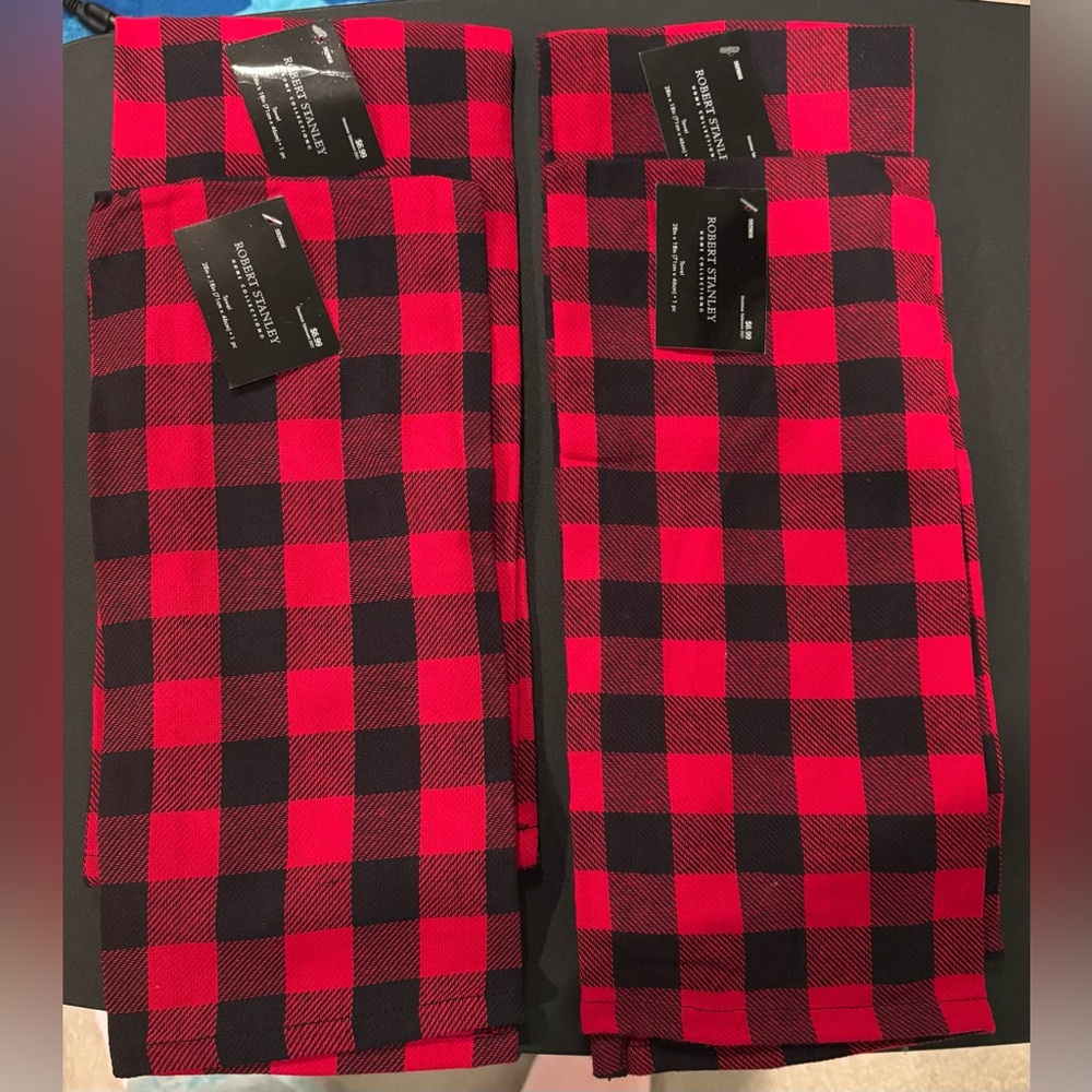 Robert Stanley Red and Black Checkered Towel